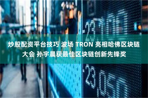 炒股配资平台技巧 波场 TRON 亮相哈佛区块链大会 孙宇晨获最佳区块链创新先锋奖