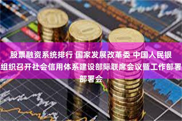 股票融资系统排行 国家发展改革委 中国人民银行组织召开社会信用体系建设部际联席会议暨工作部署会