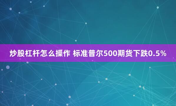 炒股杠杆怎么操作 标准普尔500期货下跌0.5%
