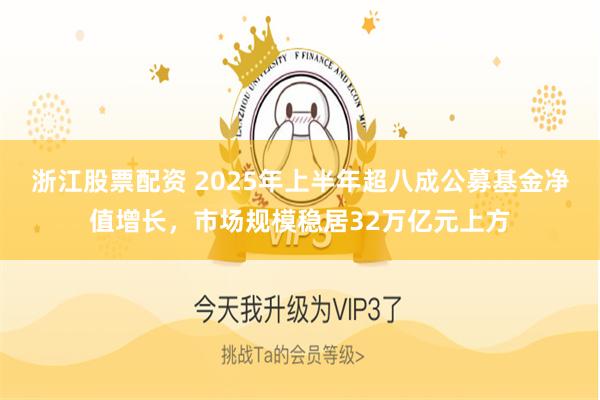 浙江股票配资 2025年上半年超八成公募基金净值增长,市场规模稳居32万亿元上方