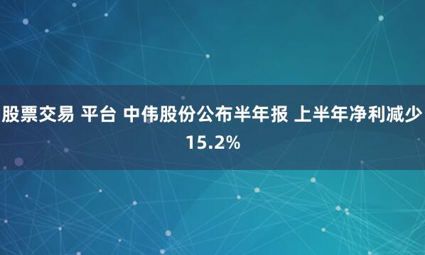 股票交易 平台 中伟股份公布半年报 上半年净利减少15.2%