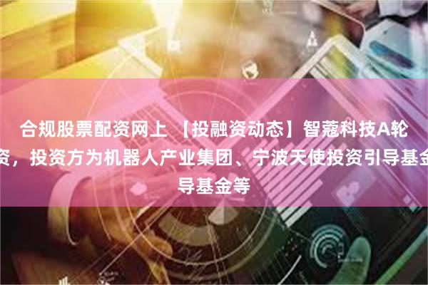 合规股票配资网上 【投融资动态】智蔻科技A轮融资，投资方为机器人产业集团、宁波天使投资引导基金等