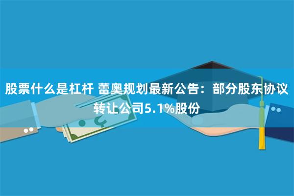 股票什么是杠杆 蕾奥规划最新公告：部分股东协议转让公司5.1%股份
