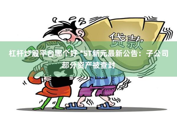 杠杆炒股平台哪个好 *ST新元最新公告：子公司部分资产被查封