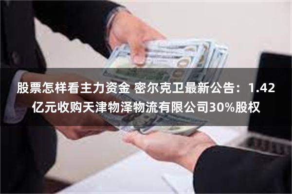 股票怎样看主力资金 密尔克卫最新公告：1.42亿元收购天津物泽物流有限公司30%股权