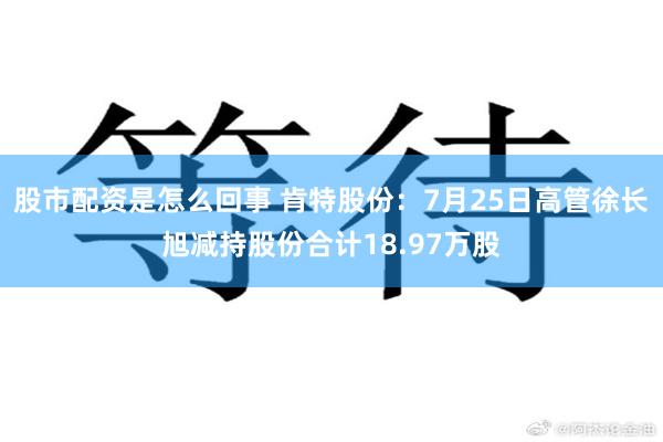 股市配资是怎么回事 肯特股份：7月25日高管徐长旭减持股份合计18.97万股