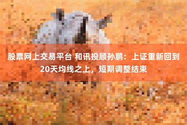 股票网上交易平台 和讯投顾孙鹏：上证重新回到20天均线之上，短期调整结束