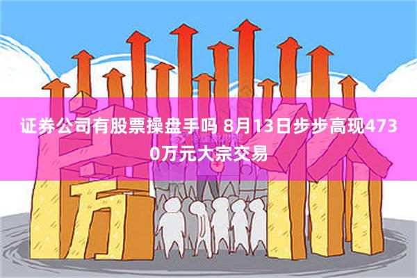 证券公司有股票操盘手吗 8月13日步步高现4730万元大宗交易
