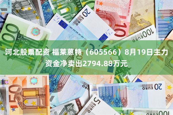河北股票配资 福莱蒽特（605566）8月19日主力资金净卖出2794.88万元