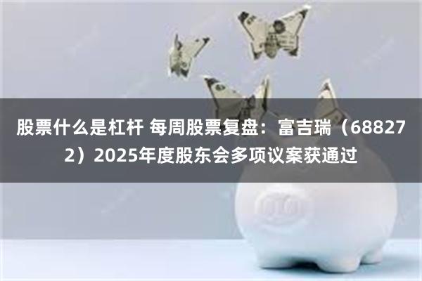 股票什么是杠杆 每周股票复盘：富吉瑞（688272）2025年度股东会多项议案获通过