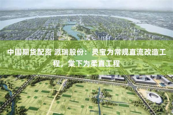 中国期货配资 派瑞股份：灵宝为常规直流改造工程，棠下为柔直工程
