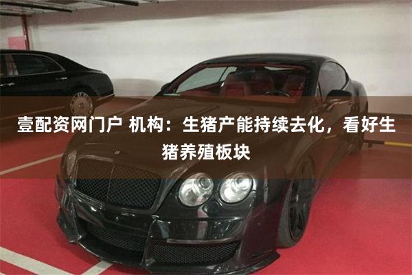 壹配资网门户 机构：生猪产能持续去化，看好生猪养殖板块