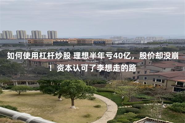 如何使用杠杆炒股 理想半年亏40亿，股价却没崩！资本认可了李想走的路