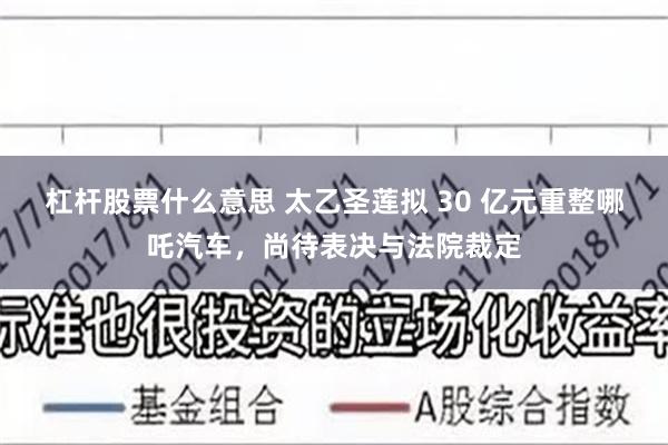 杠杆股票什么意思 太乙圣莲拟 30 亿元重整哪吒汽车，尚待表决与法院裁定