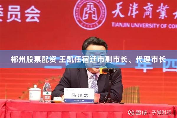 郴州股票配资 王凯任宿迁市副市长、代理市长