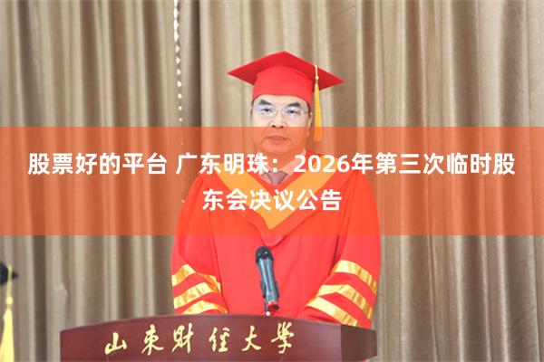 股票好的平台 广东明珠：2026年第三次临时股东会决议公告