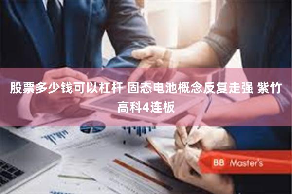 股票多少钱可以杠杆 固态电池概念反复走强 紫竹高科4连板