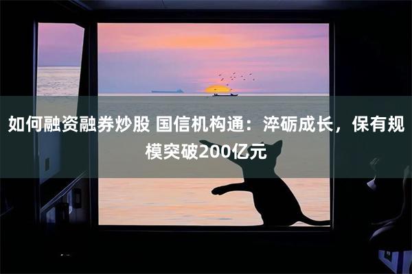 如何融资融券炒股 国信机构通：淬砺成长，保有规模突破200亿元